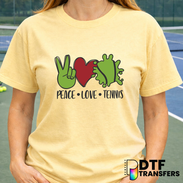 Peace Love Tennis – Tennis DTF Transfer
