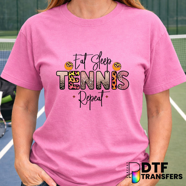 Eat Sleep Tennis Repeat – Tennis DTF Transfer