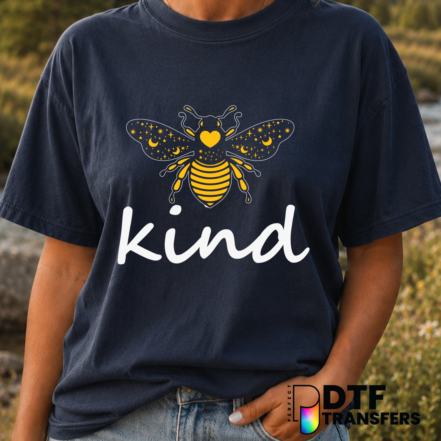 Bee Kind – Anti-Bullying DTF Transfer (view 1 of 2) – by Perfect DTF Transfers – Premade DTF Transfers – Anti-Bullying, Ki...