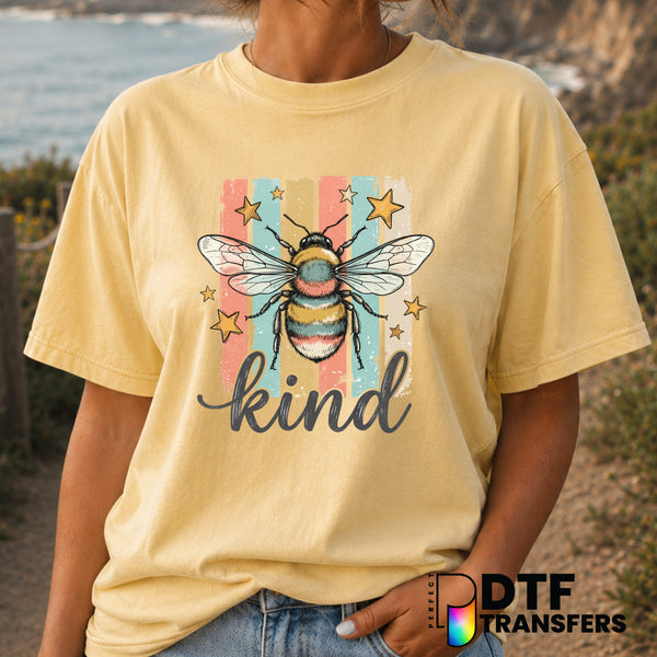 BEE KIND Bumble Bee Anti-Bullying DTF Transfer (view 1 of 2) – by Perfect DTF Transfers – Premade DTF Transfers – Anti-Bul...