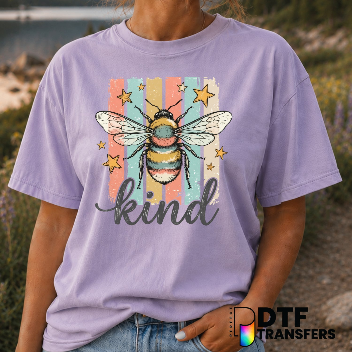 BEE KIND Bumble Bee Anti-Bullying DTF Transfer (view 2 of 2) – by Perfect DTF Transfers – Premade DTF Transfers – Anti-Bul...
