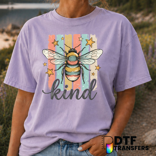 BEE KIND Bumble Bee Anti-Bullying DTF Transfer (view 2 of 2) – by Perfect DTF Transfers – Premade DTF Transfers – Anti-Bul...