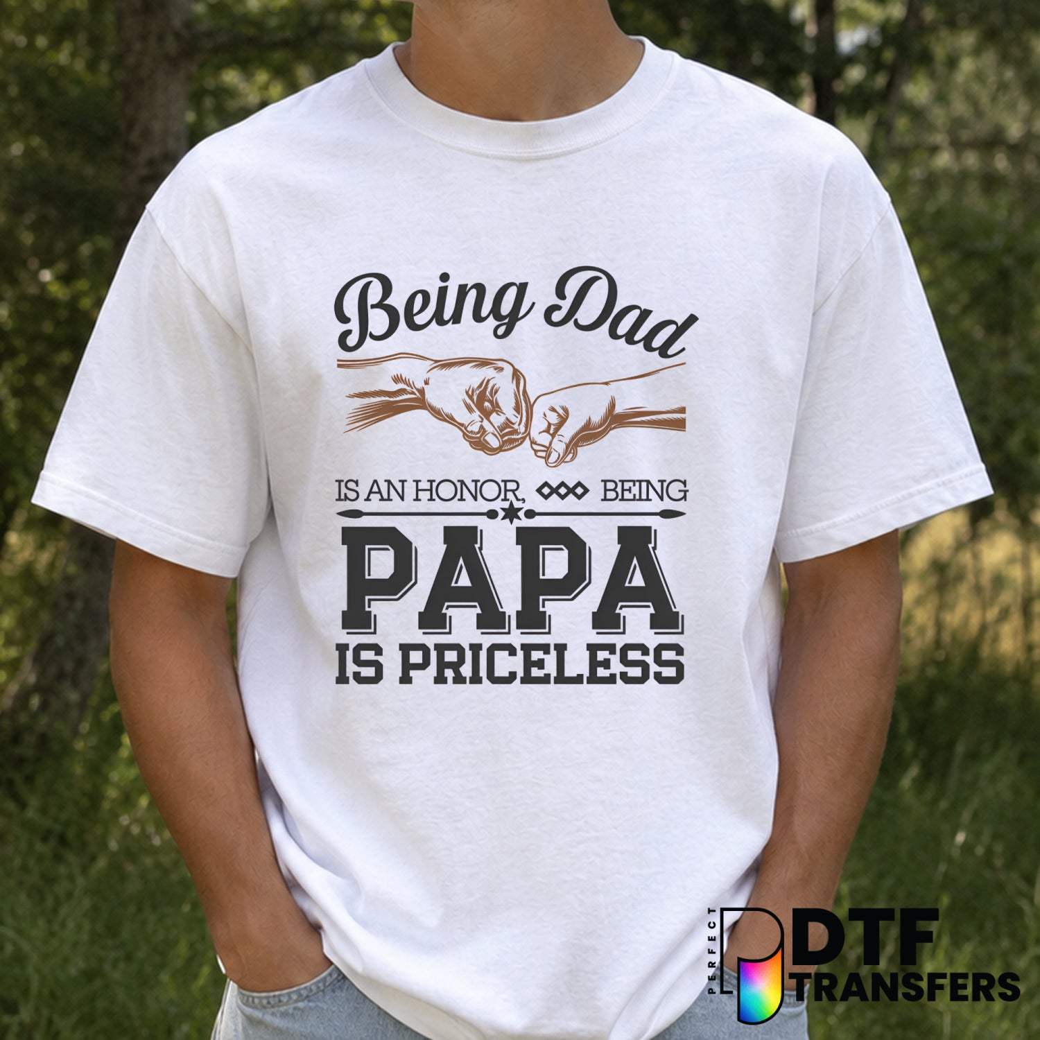 Being A Papa Is Priceless – Father's Day DTF Transfer – by Perfect DTF Transfers – Premade DTF Transfers – Father's Day, Dad