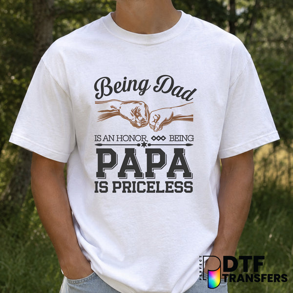 Being A Papa Is Priceless – Father's Day DTF Transfer – by Perfect DTF Transfers – Premade DTF Transfers – Father's Day, Dad