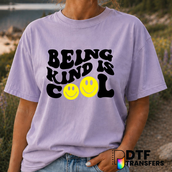 BEING KIND IS COOL – Anti-Bullying DTF Transfer (view 2 of 2) – by Perfect DTF Transfers – Premade DTF Transfers – Anti-Bu...