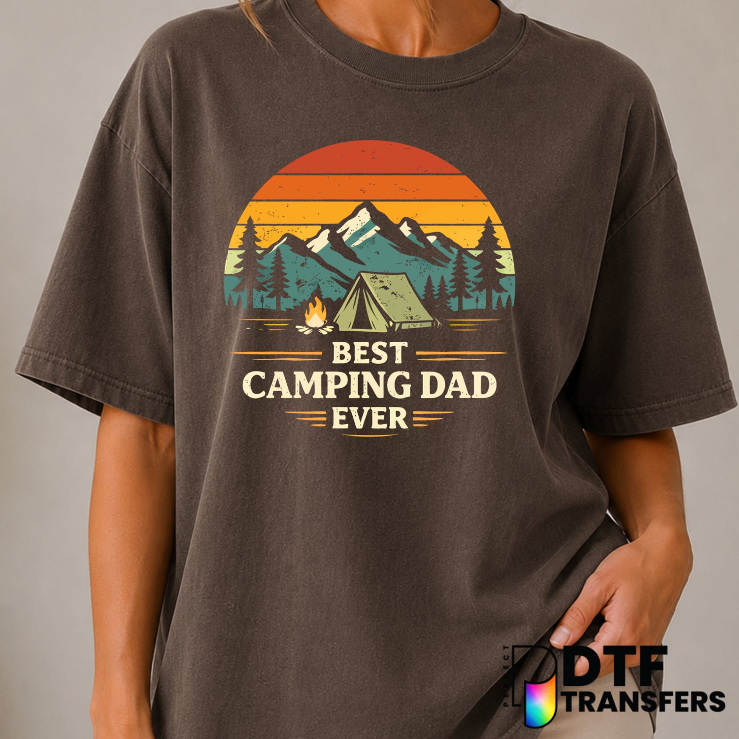 Best Camping Dad Ever – Camping DTF Transfer (view 1 of 2) – by Perfect DTF Transfers – Premade DTF Transfers – Camping, O...