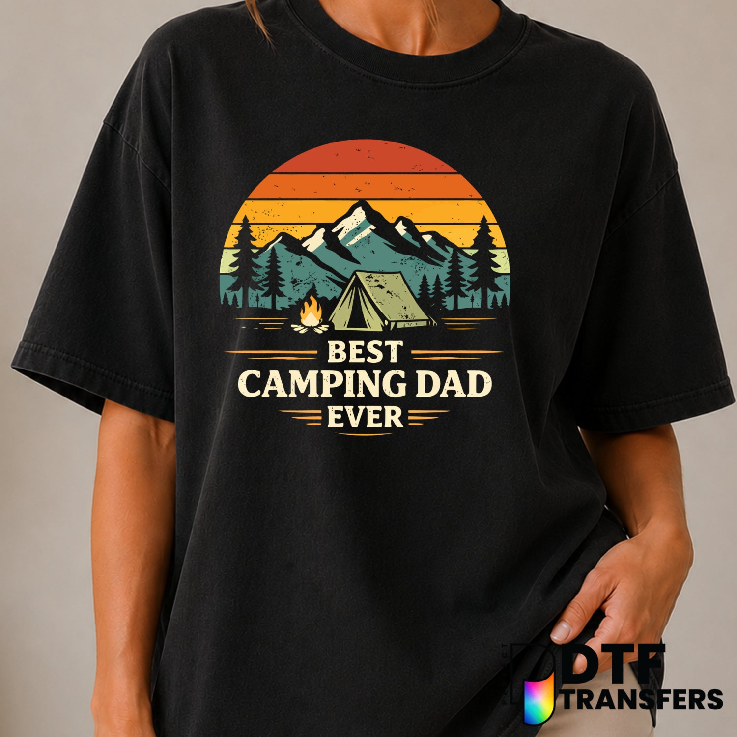 Best Camping Dad Ever – Camping DTF Transfer (view 2 of 2) – by Perfect DTF Transfers – Premade DTF Transfers – Camping, O...