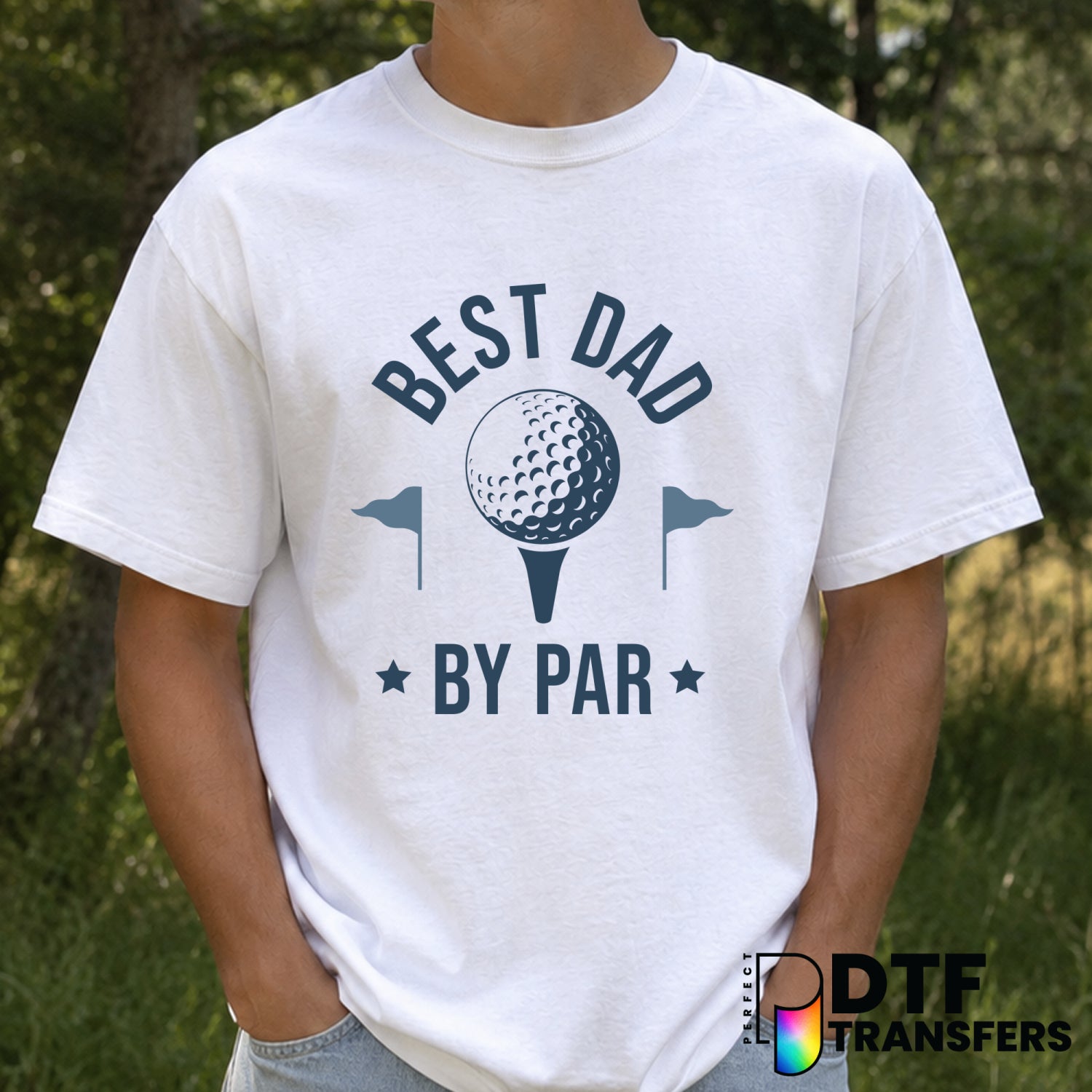 Best Dad By Par – Father's Day DTF Transfer – by Perfect DTF Transfers – Premade DTF Transfers – Father's Day, Dad