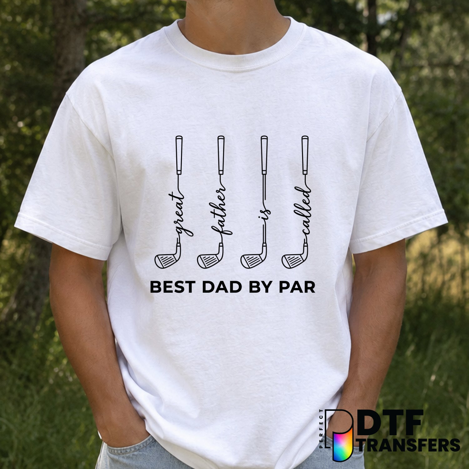 BEST DAD BY PAR Father's Day Golf – DTF Transfer (view 2 of 2) – by Perfect DTF Transfers – Premade DTF Transfers – Father...