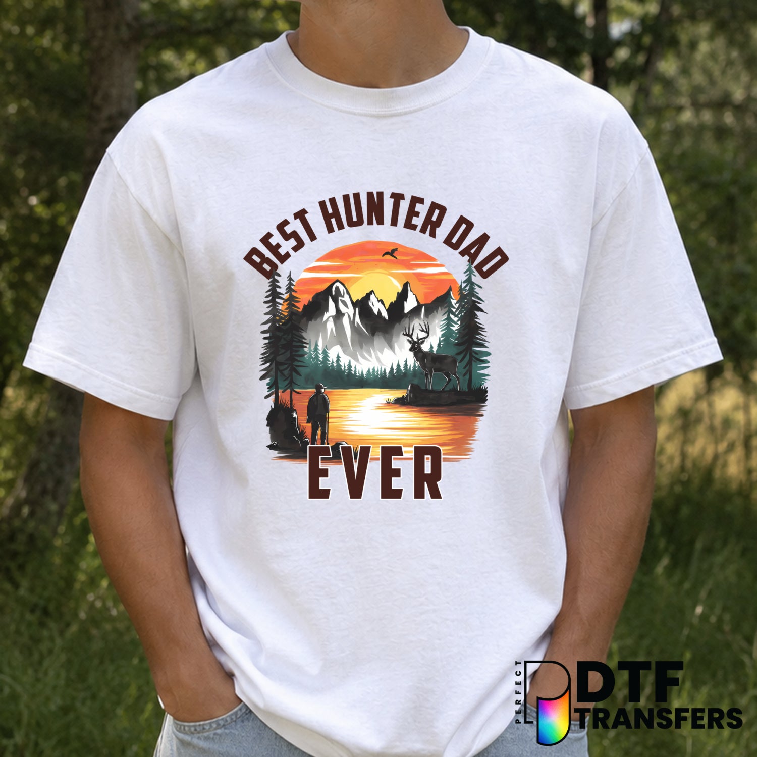 BEST HUNTER DAD EVER – Father's Day DTF Transfer (view 1 of 2) – by Perfect DTF Transfers – Premade DTF Transfers – Father...