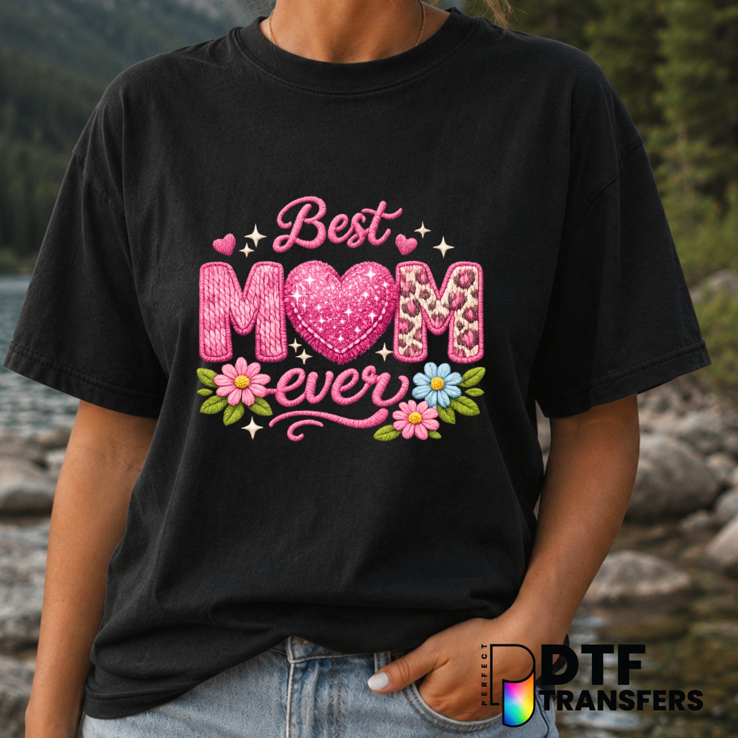 Best Mom Ever – Mother's Day DTF Transfer (view 1 of 2) – by Perfect DTF Transfers – Premade DTF Transfers – Mother's Day,...