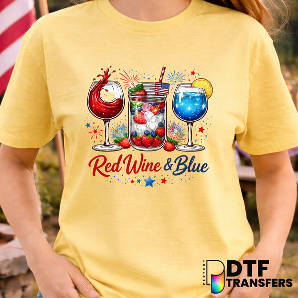 Red White and Blue Drinks – Fourth of July DTF Transfer