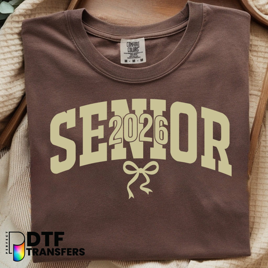 Senior 2026 Bow Gold – Teacher DTF Transfer
