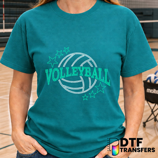 Volleyball Faux Rhinestone Stars – Volleyball DTF Transfer