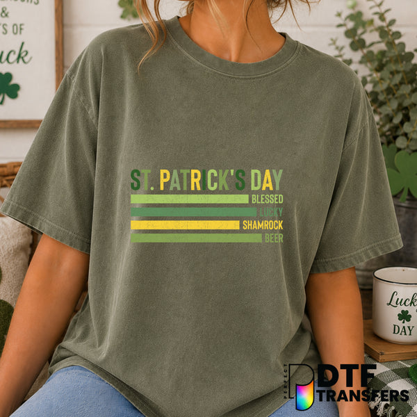 Blessed Lucky Shamrock Beer – St. Patrick's Day DTF Transfer (view 1 of 2) – by Perfect DTF Transfers – Premade DTF Transf...