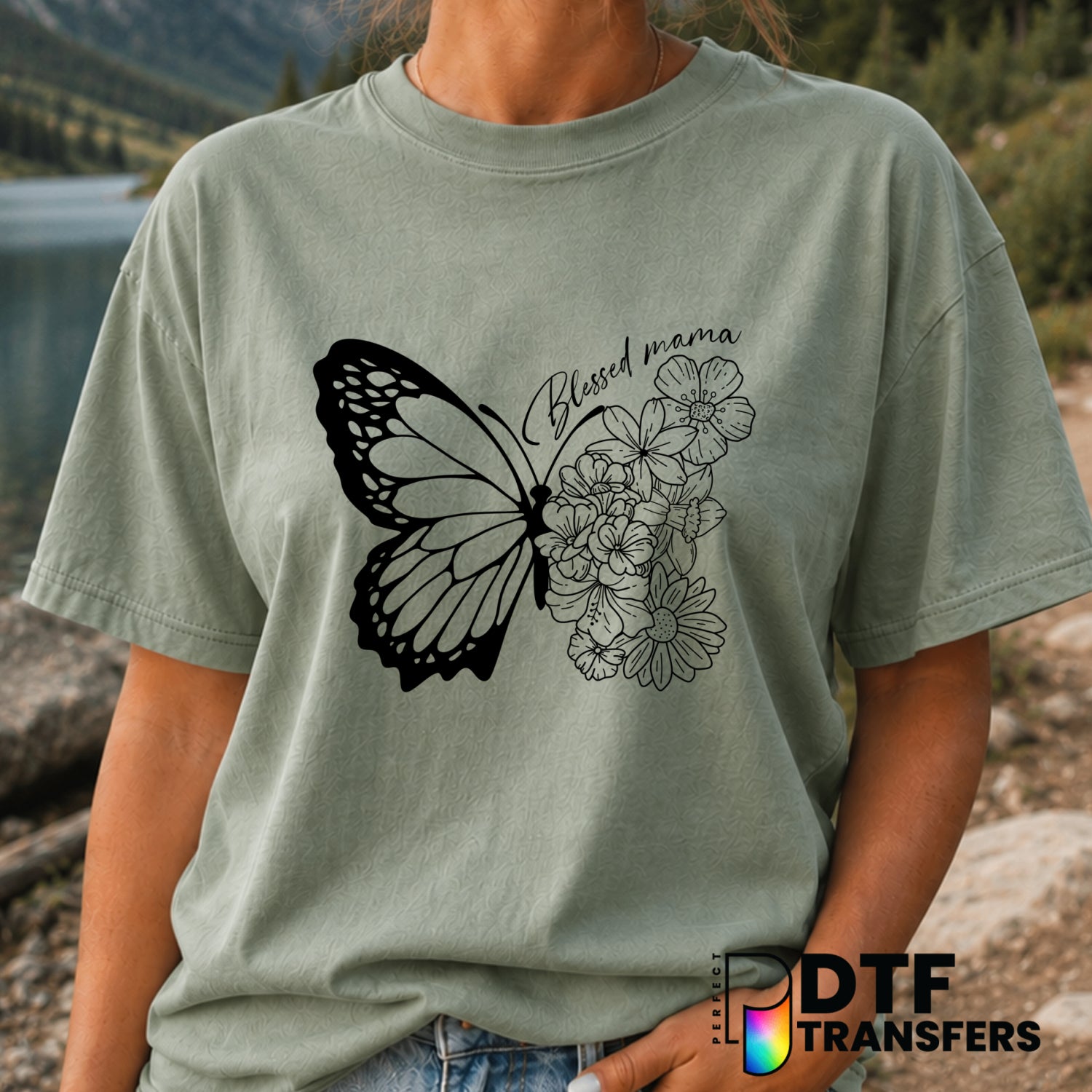 Blessed Mama – Mother's Day DTF Transfer (view 2 of 2) – by Perfect DTF Transfers – Premade DTF Transfers – Mother's Day, Mom