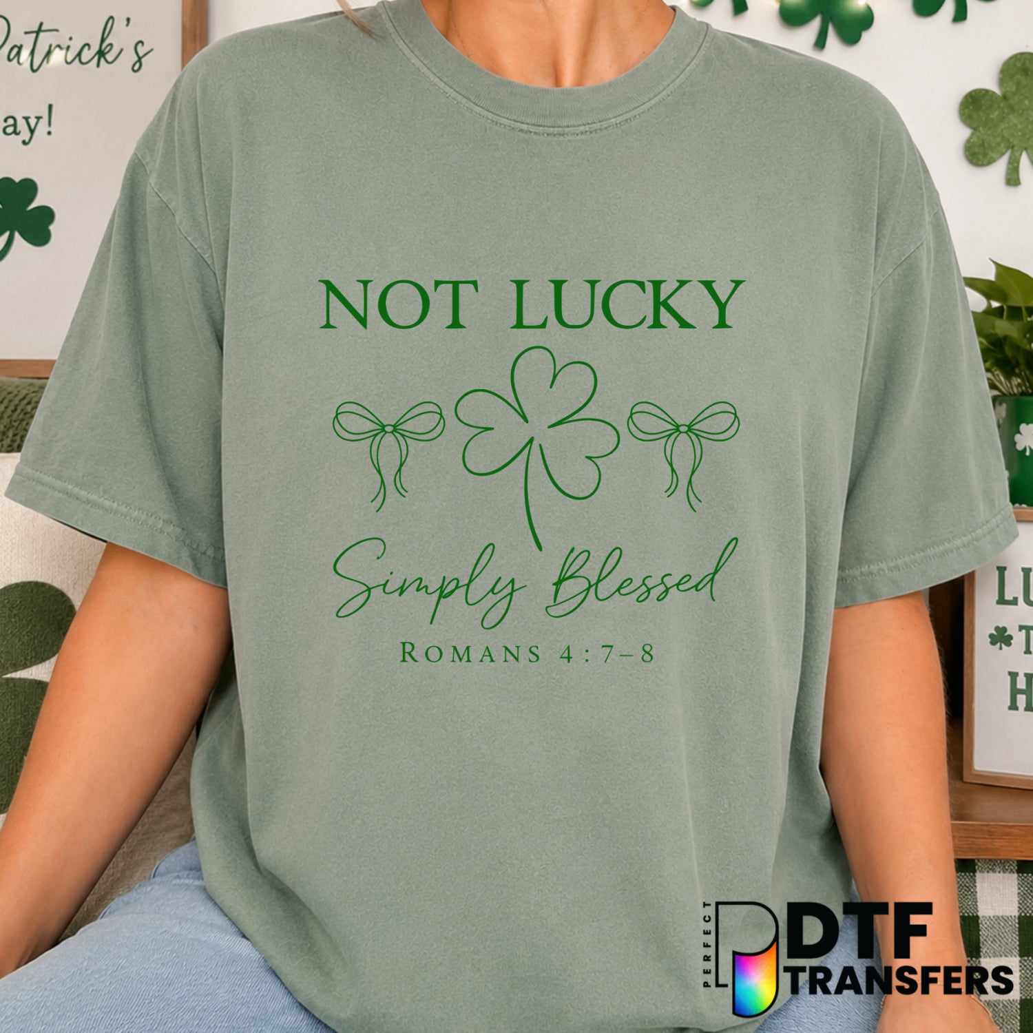 BLESSED – St. Patrick's Day DTF Transfer (view 1 of 2) – by Perfect DTF Transfers – Premade DTF Transfers – St. Patrick's...