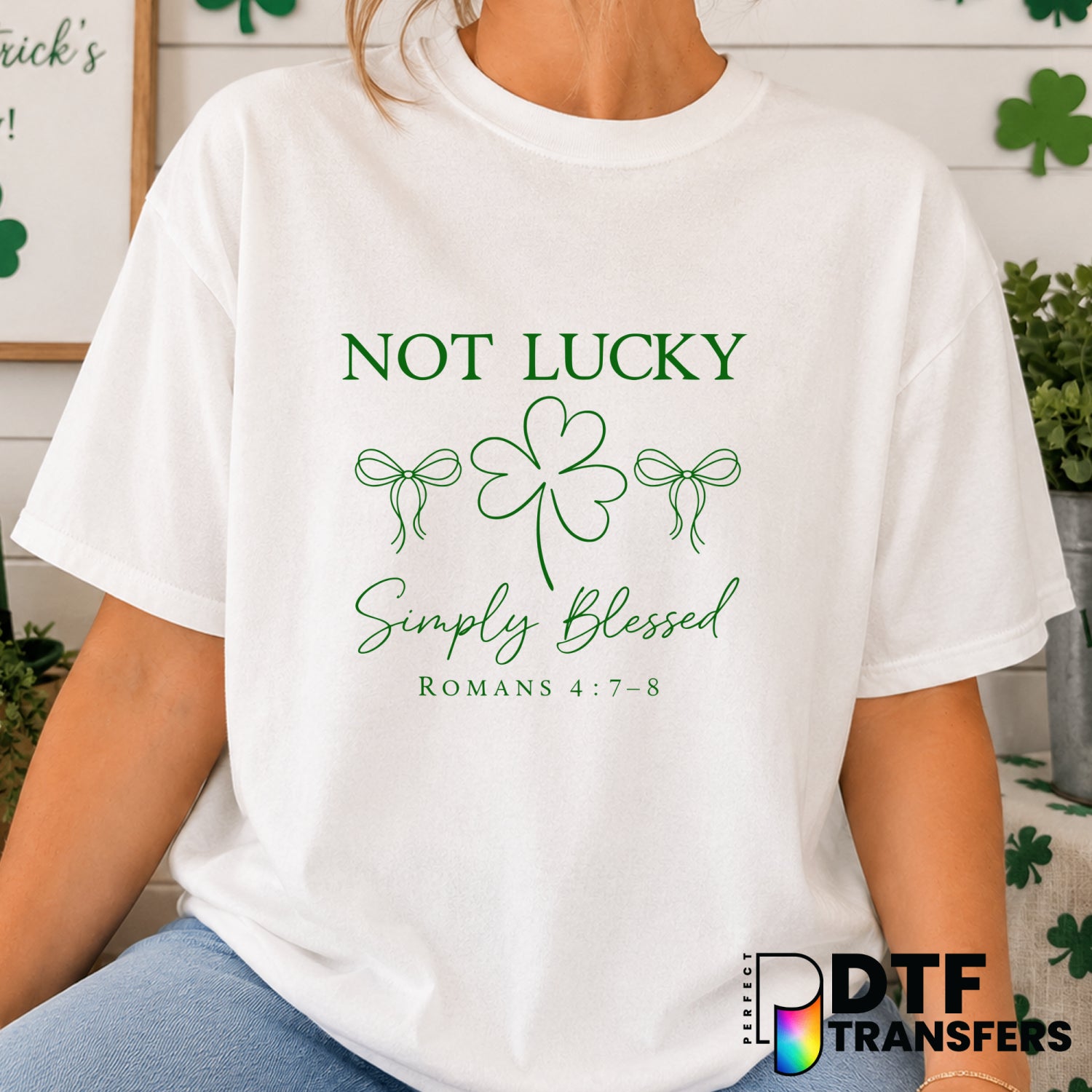 BLESSED – St. Patrick's Day DTF Transfer (view 2 of 2) – by Perfect DTF Transfers – Premade DTF Transfers – St. Patrick's...