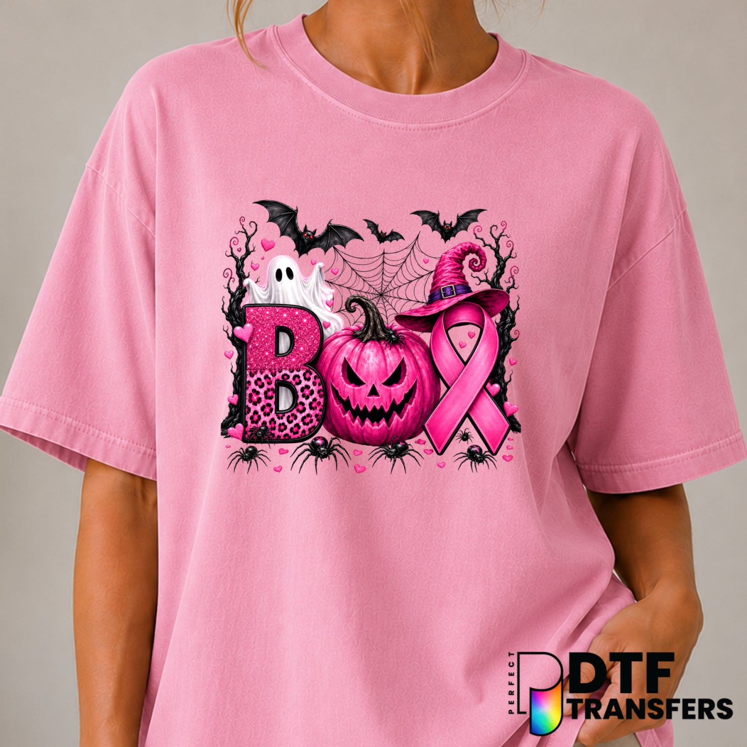 Boo Cancer – Cancer Awareness DTF Transfer (view 2 of 2) – by Perfect DTF Transfers – Premade DTF Transfers – Cancer Aware...