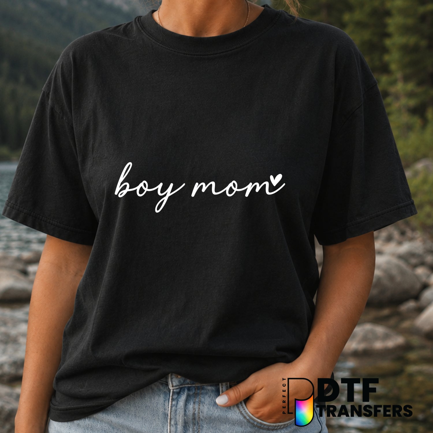 Boy Mom – Mother's Day DTF Transfer (view 1 of 2) – by Perfect DTF Transfers – Premade DTF Transfers – Mother's Day, Mom