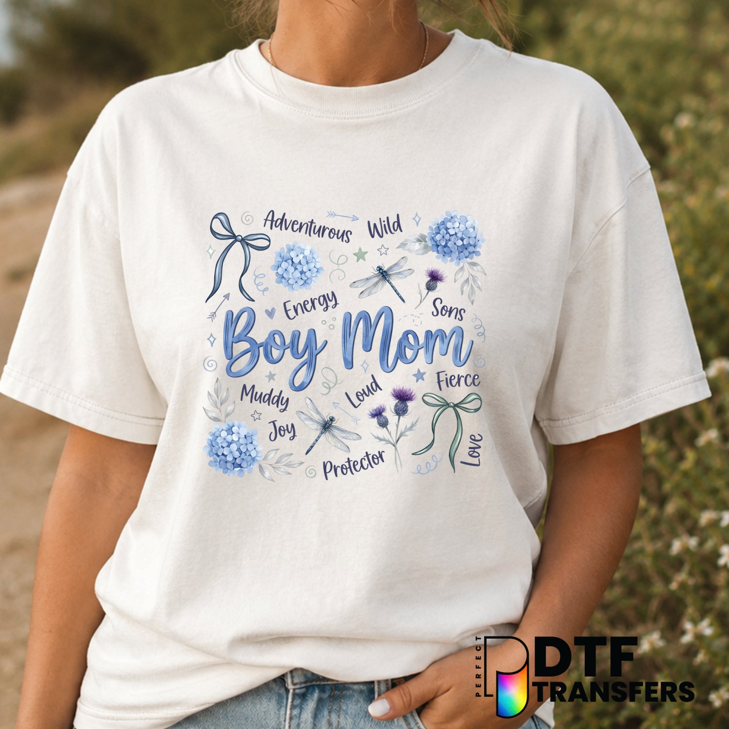 Boy Mom – Mother's Day DTF Transfer (view 2 of 2) – by Perfect DTF Transfers – Premade DTF Transfers – Mother's Day, Mom