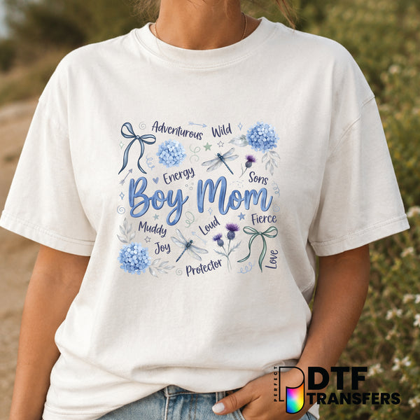 Boy Mom – Mother's Day DTF Transfer (view 2 of 2) – by Perfect DTF Transfers – Premade DTF Transfers – Mother's Day, Mom