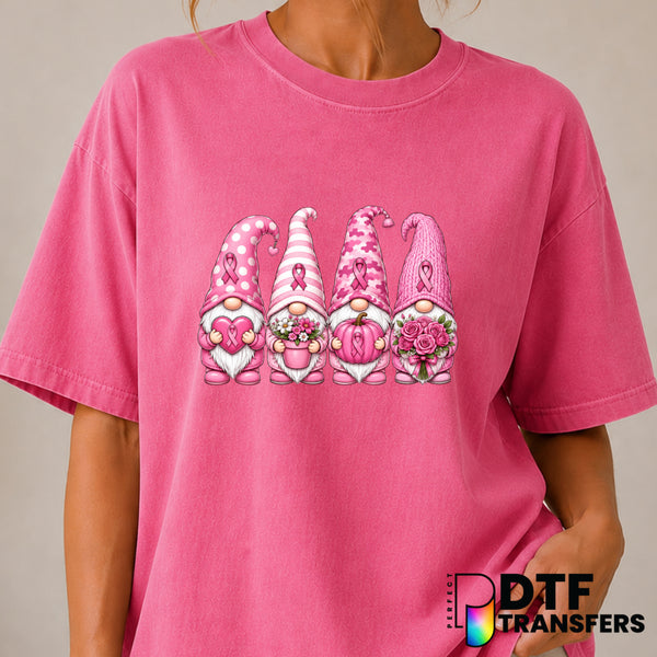 Breast Cancer Awareness Hope Gnome DTF Transfer (view 2 of 2) – by Perfect DTF Transfers – Premade DTF Transfers – Cancer...