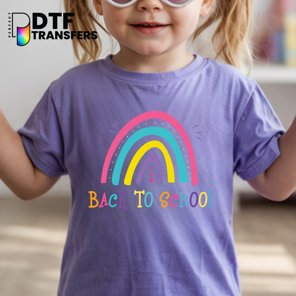 Welcome Back To School – Rainbow & School Supplies Teacher DTF Transfer