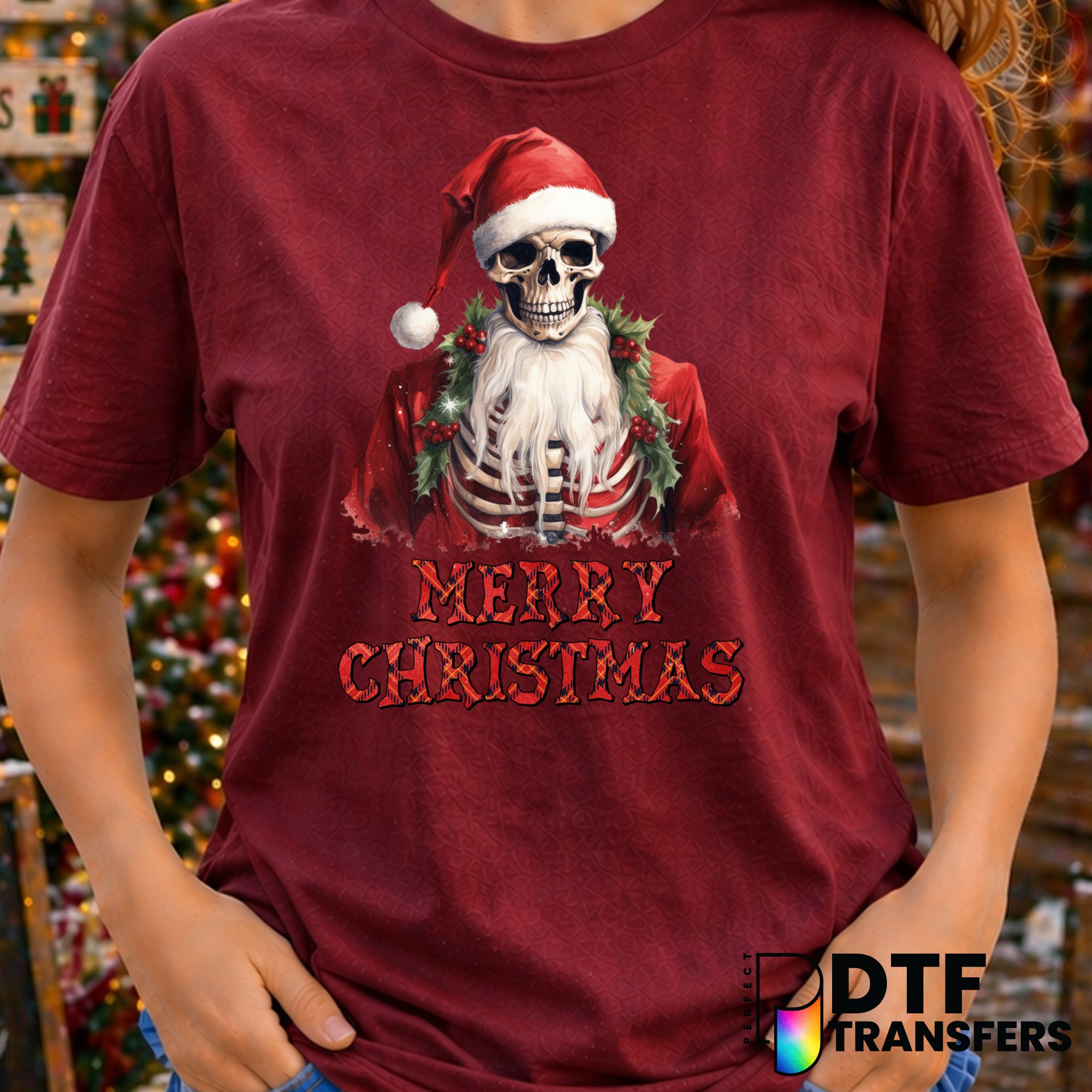 Merry Christmas Skeleton Santa – Christmas DTF Transfer