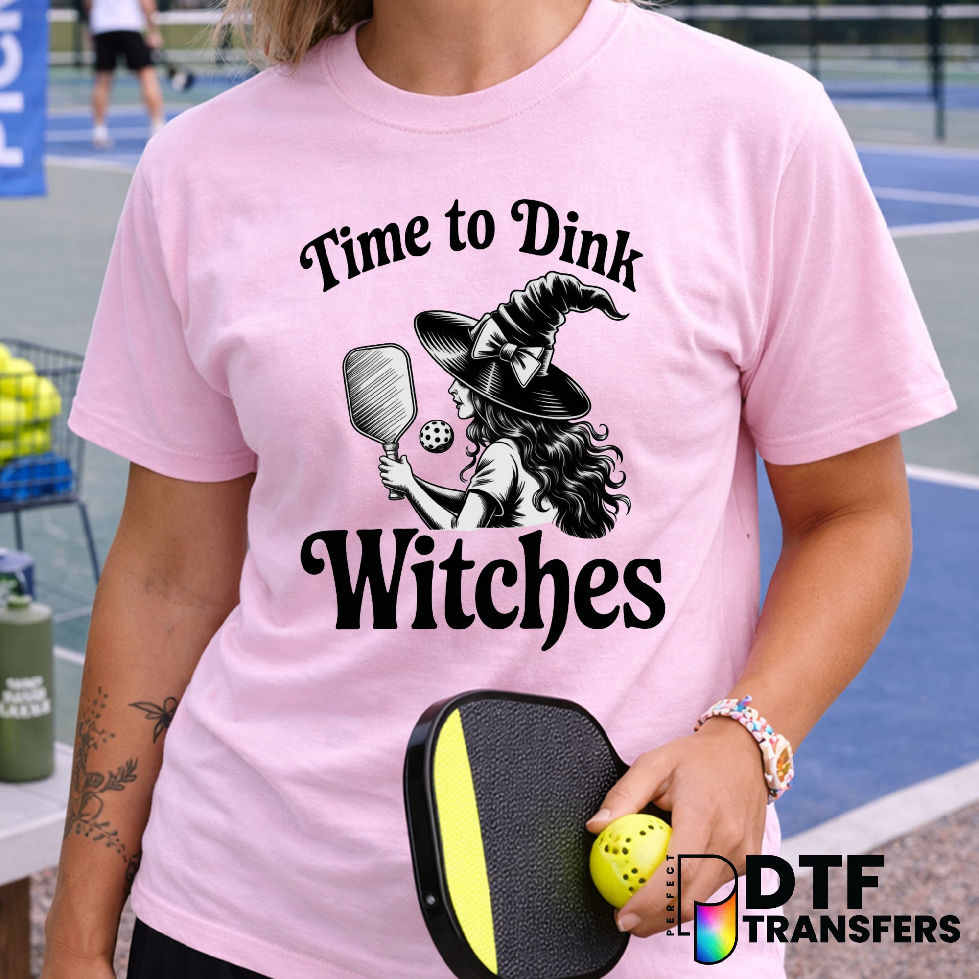 Time to Drink Witches Halloween Black – Pickleball DTF Transfer