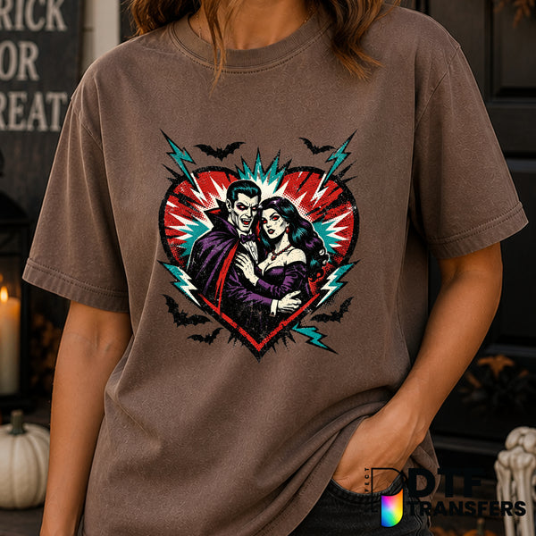 Retro Horror Vampire Love – Halloween DTF Transfer