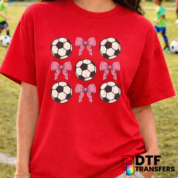 Coquette Soccer Ball with Bow – Soccer DTF Transfer