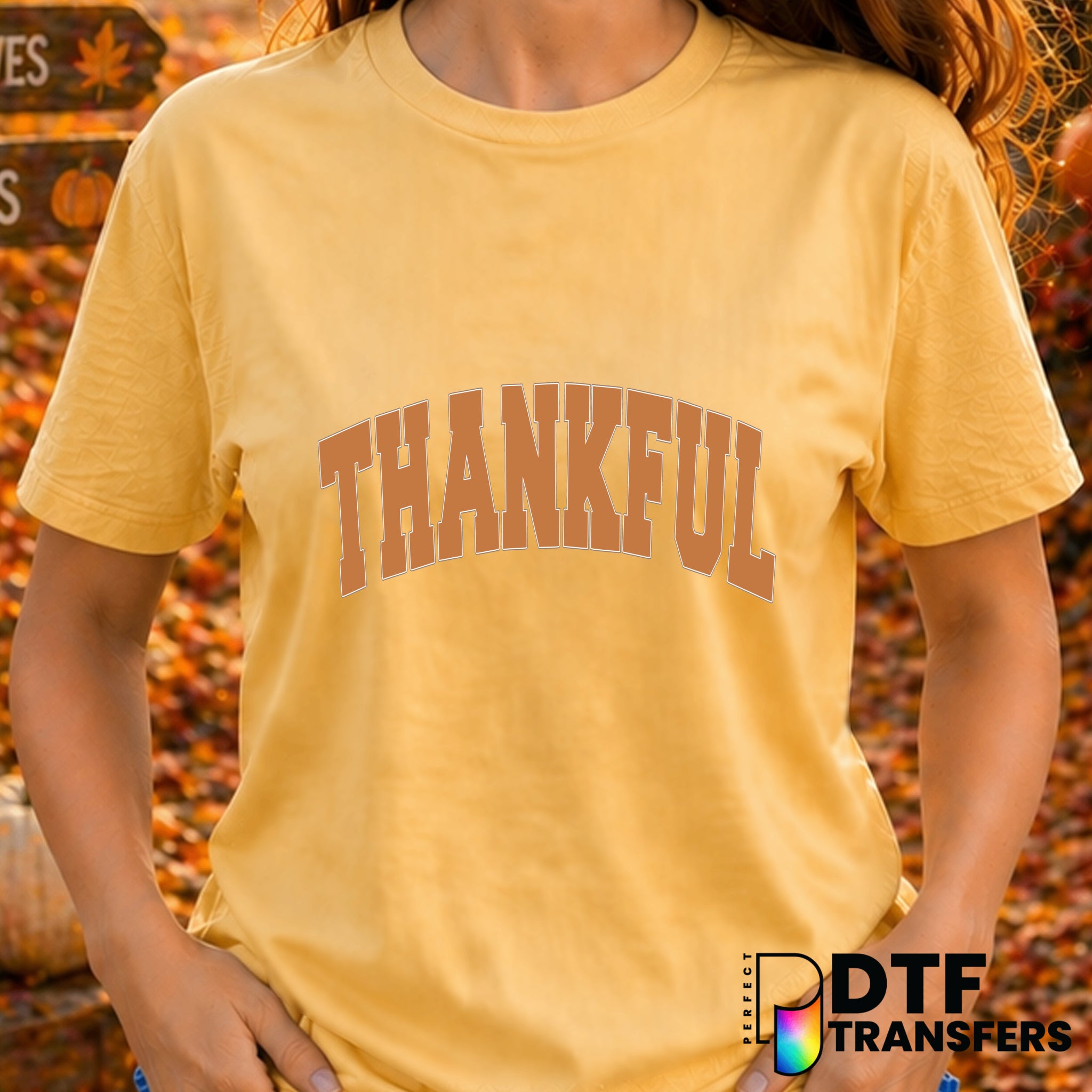 Retro Thankful Varsity Thanksgiving – Thanksgiving DTF Transfer
