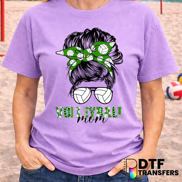 Volleyball Mom Hot Mess Messy Bun – Volleyball DTF Transfer