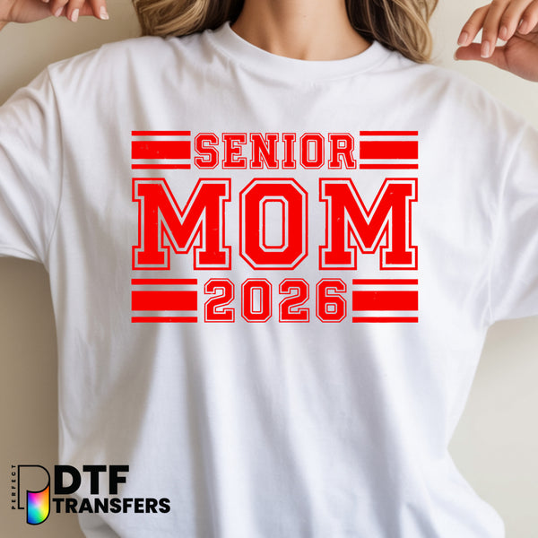 Vintage Varsity Senior Mom 2026 – Teacher DTF Transfer