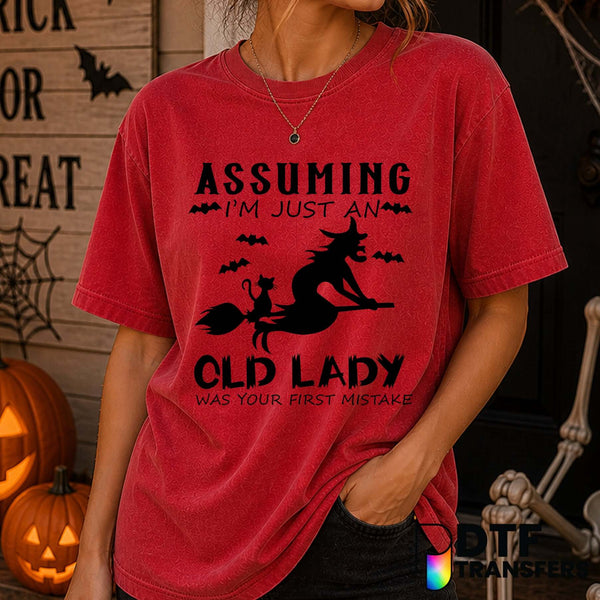 Assuming I'm Just An Old Lady Was Your First Mistake – Halloween DTF Transfer