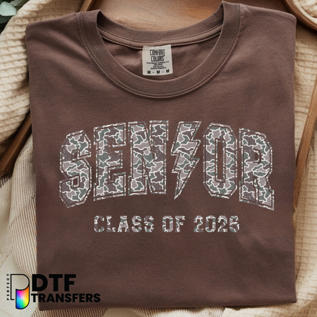 Camo Senior Class of 2026 Graduation – Teacher DTF Transfer