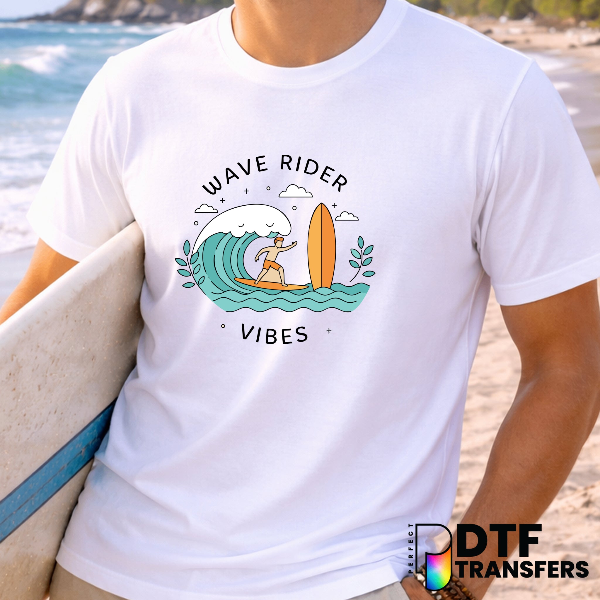 Wave Rider Vibes Summer Surfing – Surfing DTF Transfer