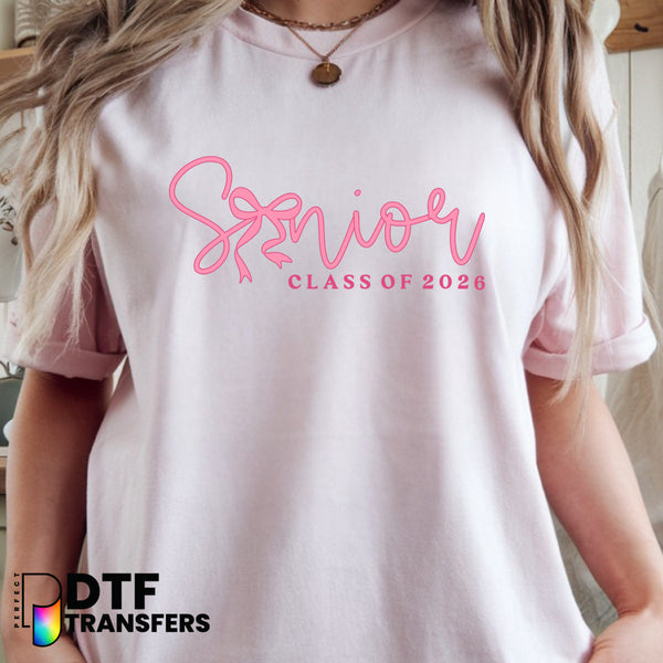 Senior Class of 2026 Pink Bow Graduation – Teacher DTF Transfer