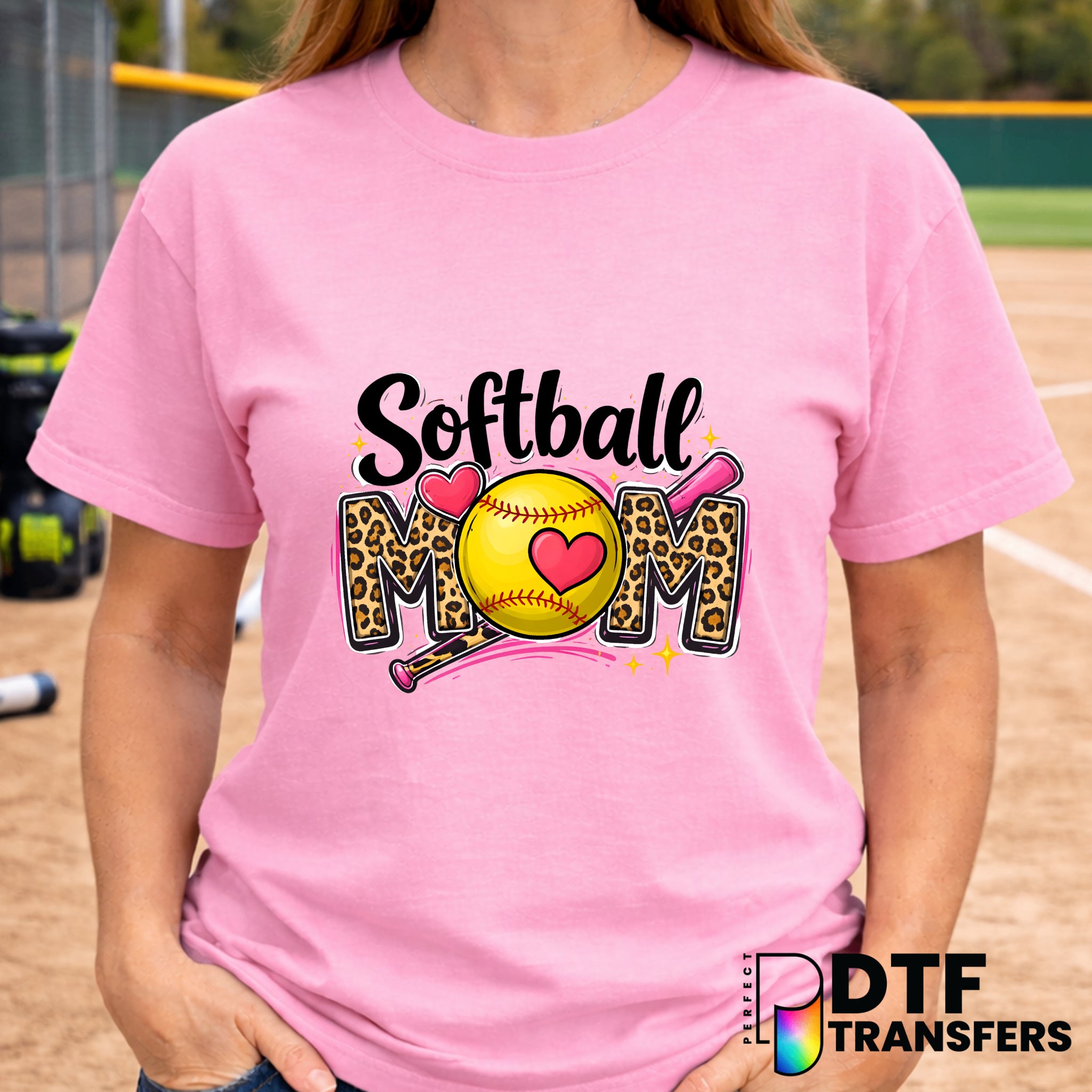 Softball Mom Leopard Script – Softball DTF Transfer