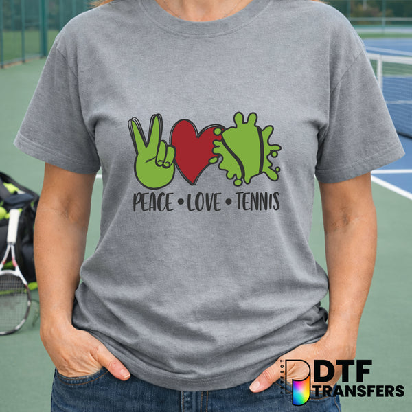 Peace Love Tennis – Tennis DTF Transfer