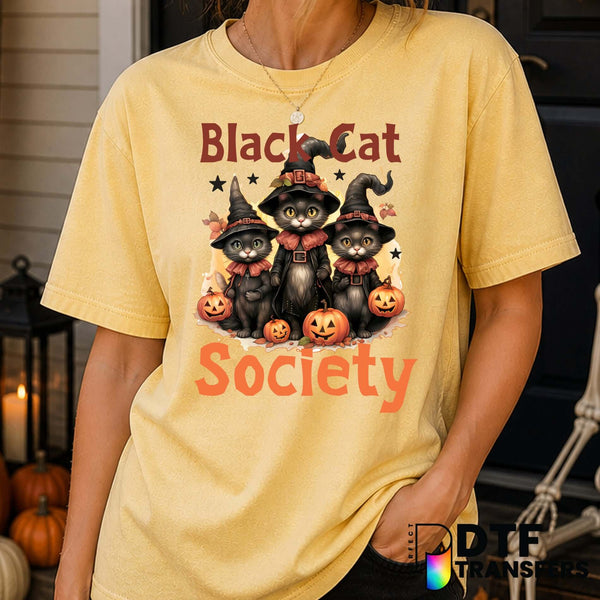 Black Cat Society – Halloween DTF Transfer