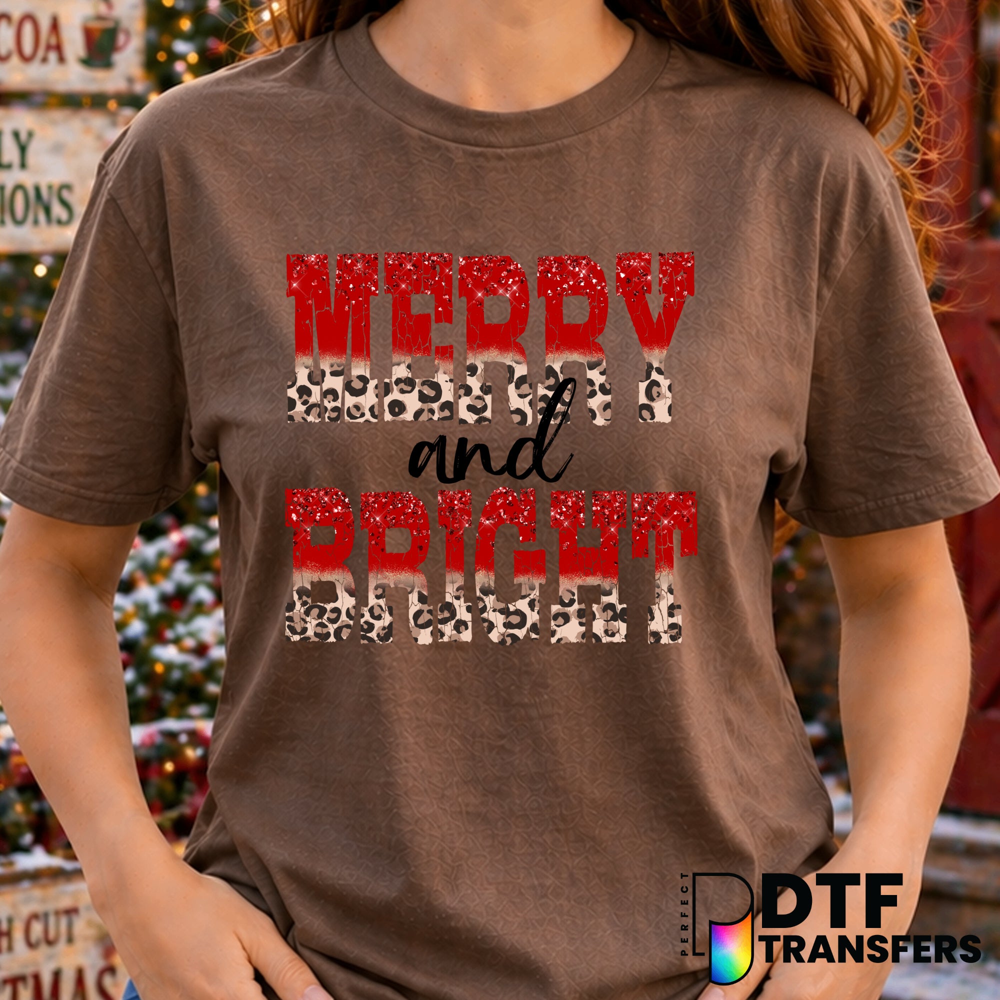 Merry and Bright Christmas – DTF Transfer