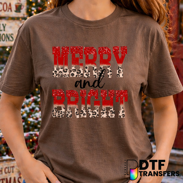 Merry and Bright Christmas – DTF Transfer