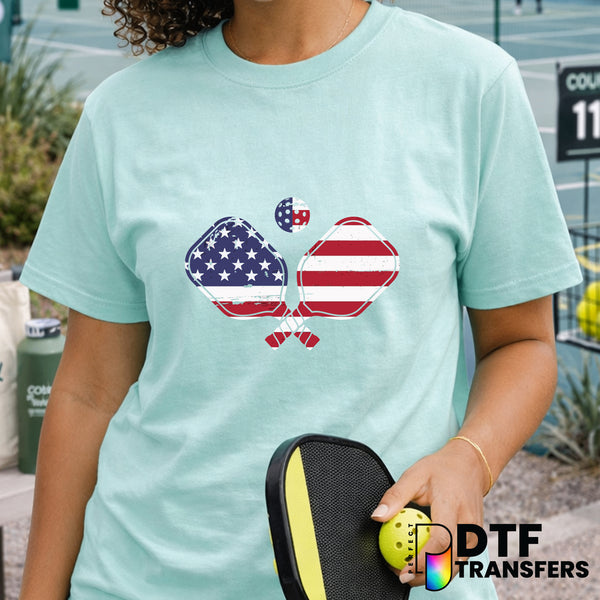American Flag Pickleball Paddles – Pickleball DTF Transfer