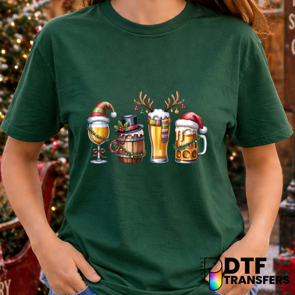 Christmas Beer Glasses – Christmas DTF Transfer
