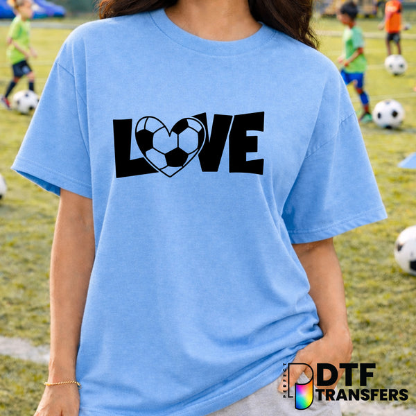 Love Soccer Heart & Ball – Soccer DTF Transfer