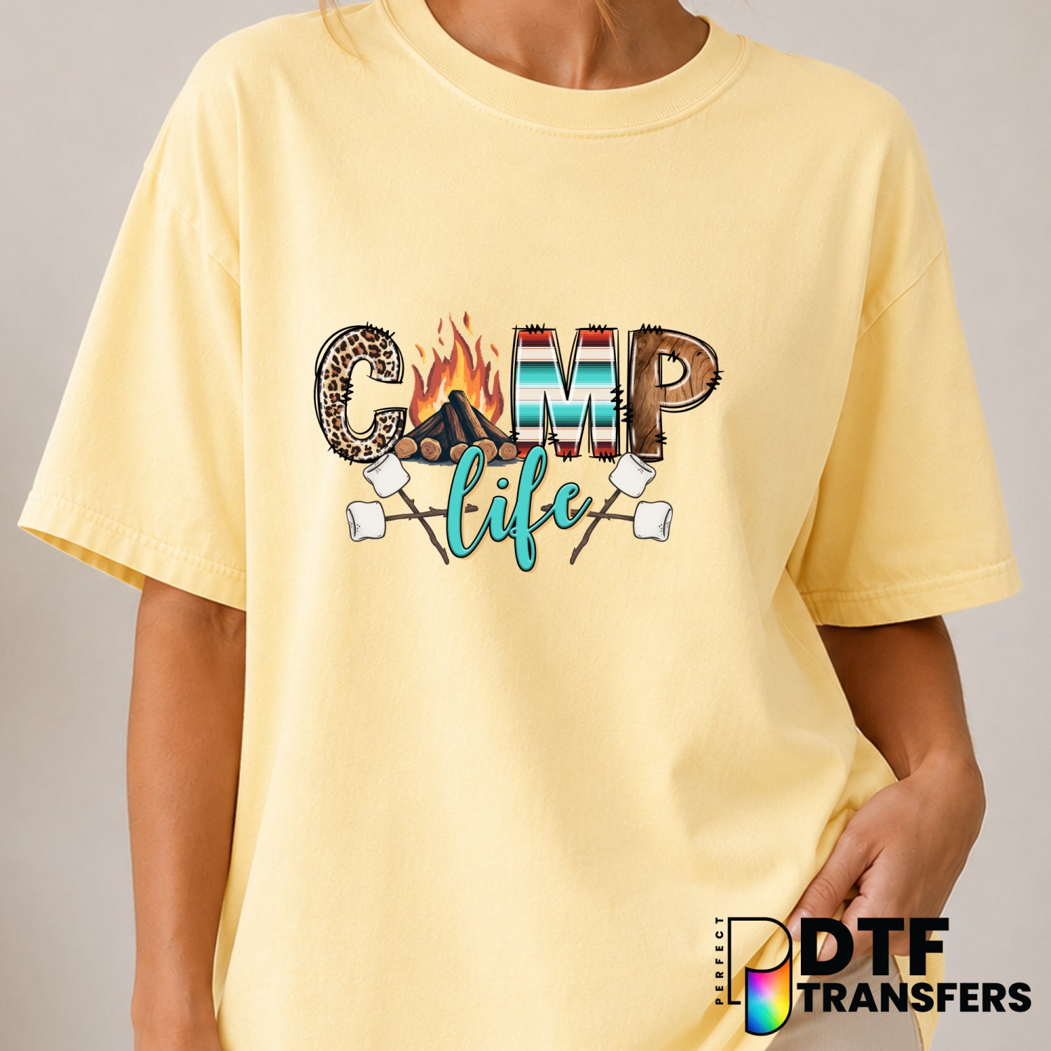 CAMP LIFE – Camping DTF Transfer (view 2 of 2) – by Perfect DTF Transfers – Premade DTF Transfers – Camping, Outdoor