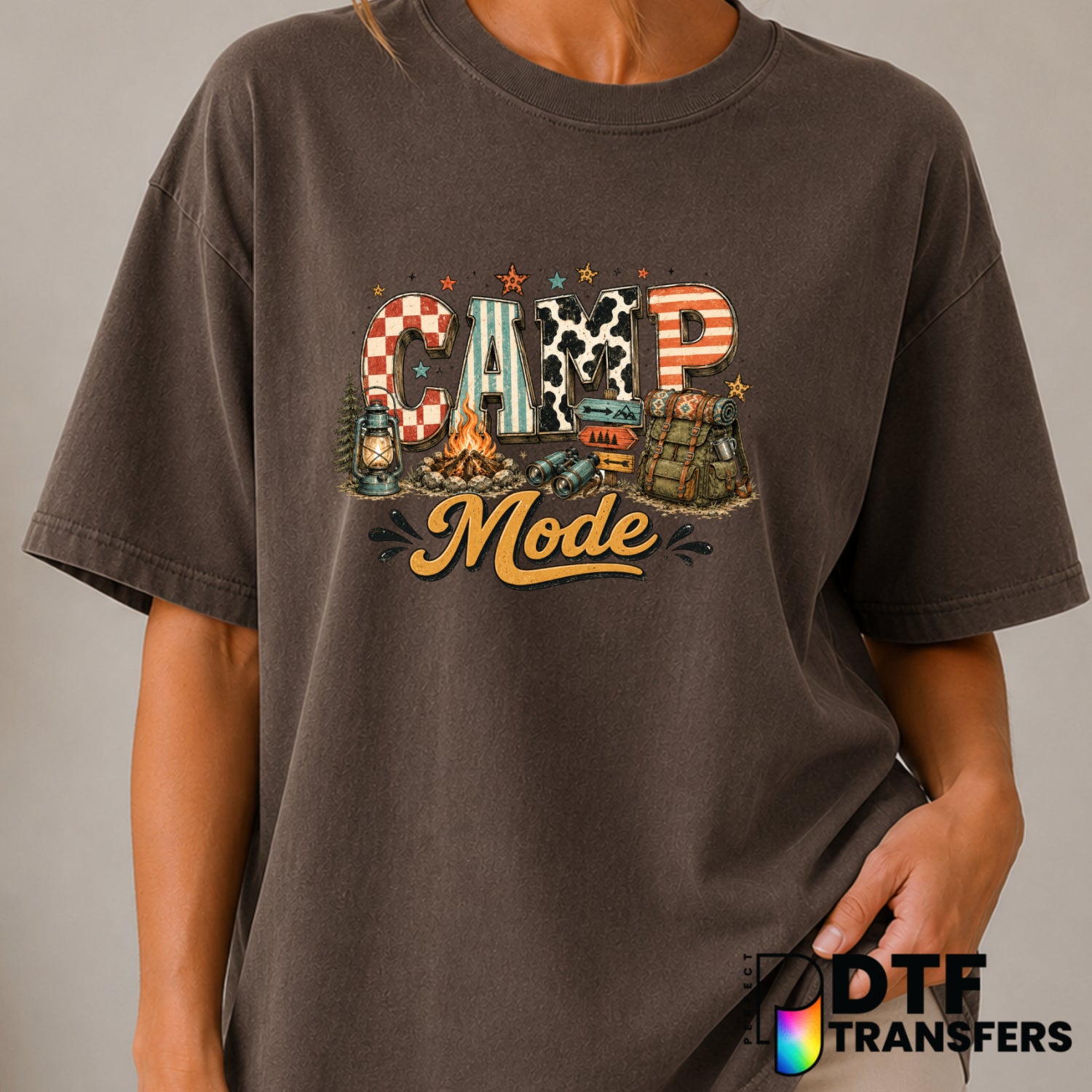 CAMP MODE – Camping DTF Transfer (view 2 of 2) – by Perfect DTF Transfers – Premade DTF Transfers – Camping, Outdoor