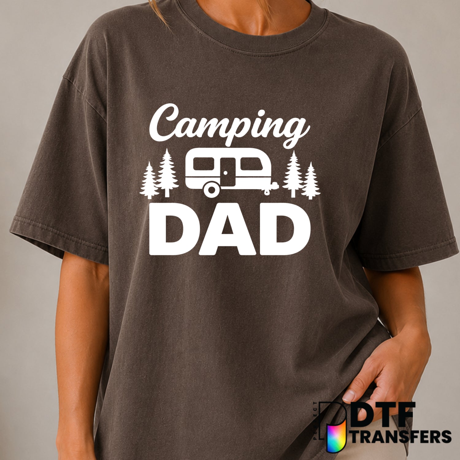 Camping Dad Retro Camper Life – Camping DTF Transfer (view 1 of 2) – by Perfect DTF Transfers – Premade DTF Transfers – Ca...